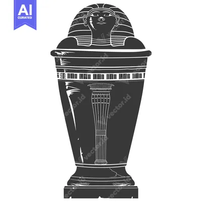 Aset desain premium: Ancient Egyptian Sarcophagus with Human Head