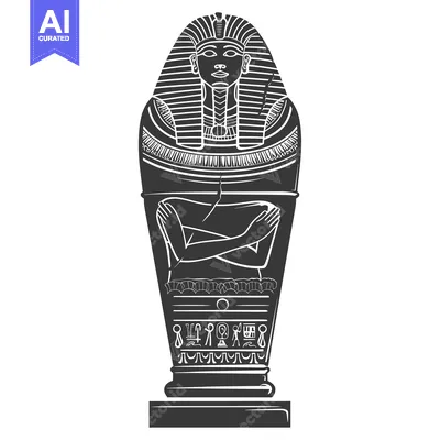 Popular premium asset: Black and White Illustration of an Ancient Egyptian Sarcophagus