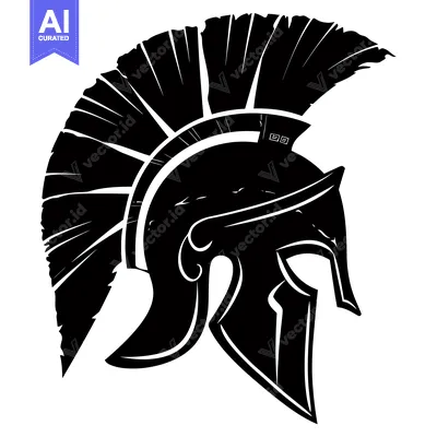 Aset premium populer: Black and White Silhouette of a Spartan Helmet