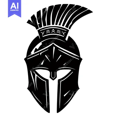 Popular premium asset: Black and White Illustration of a Spartan Helmet