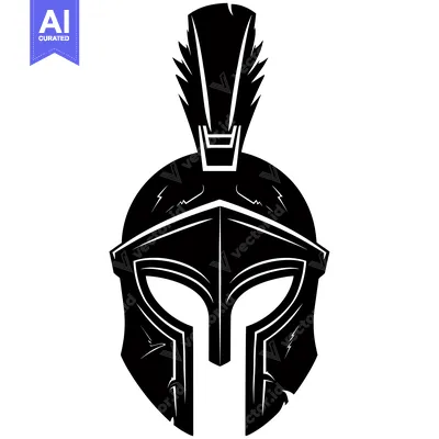 Popular premium asset: Black and White Illustration of a Spartan Helmet