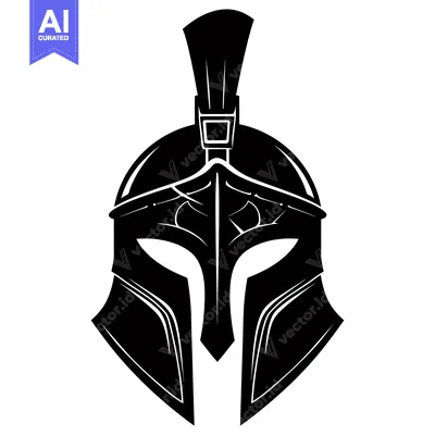 Popular premium asset: Black and White Illustration of a Spartan Helmet