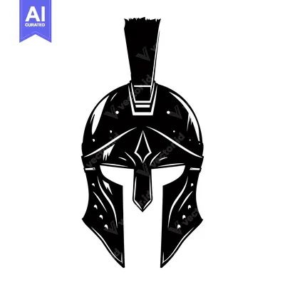 Popular premium asset: A Black and White Illustration of a Spartan Helmet