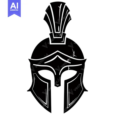 Popular premium asset: A Black and White Illustration of a Spartan Helmet