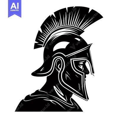 Aset premium populer: Profile of a Spartan Warrior in a Helmet