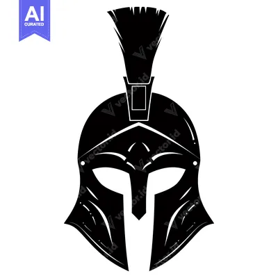 Aset premium populer: Black and White Silhouette of a Spartan Helmet with a Plume
