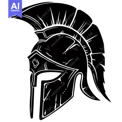 Popular premium asset: A Silhouetted Spartan Helmet with a Tall Crest and a Sharp Visor