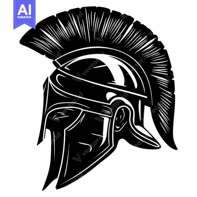 Aset premium populer: Spartan Warrior Helmet with Crest Illustration