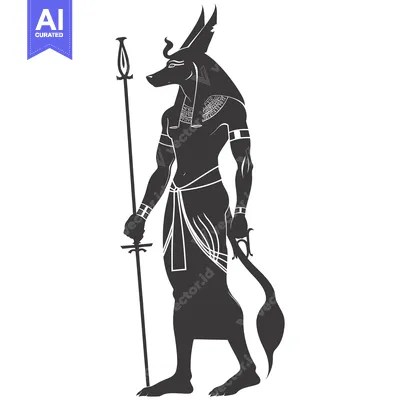 Popular premium asset: Black and White Silhouette of Anubis, the Egyptian God of the Dead, Ho