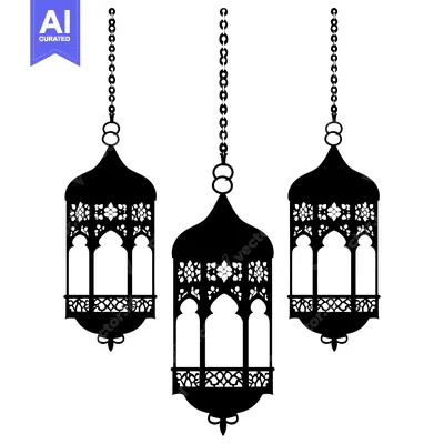 Aset premium populer: Three Ornate Hanging Lanterns with Chains