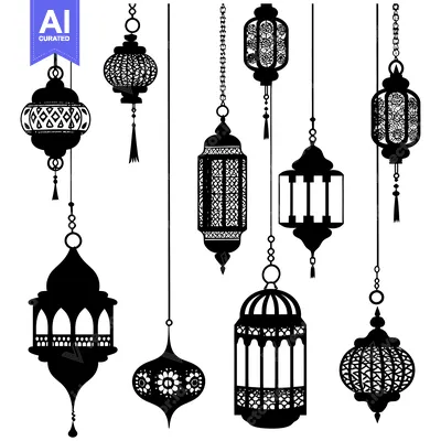 Premium design asset: A Collection of Ornate Hanging Lanterns with Tassels