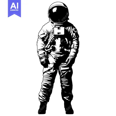 Aset premium populer: A Silhouette of an Astronaut in a Space Suit