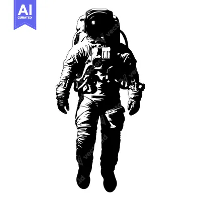 Premium design asset: A Silhouette of an Astronaut in a Space Suit