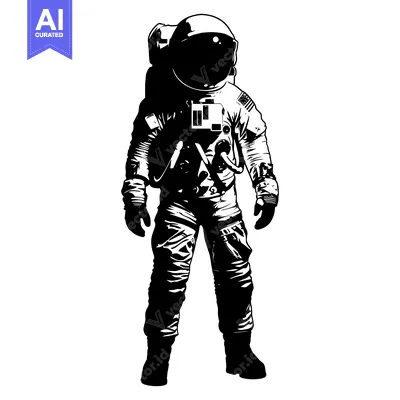 Premium design asset: Astronaut in a Spacesuit Standing on a White Background