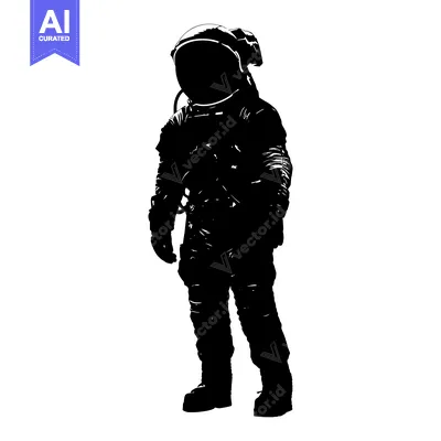 Premium design asset: Silhouette of an Astronaut in a Space Suit