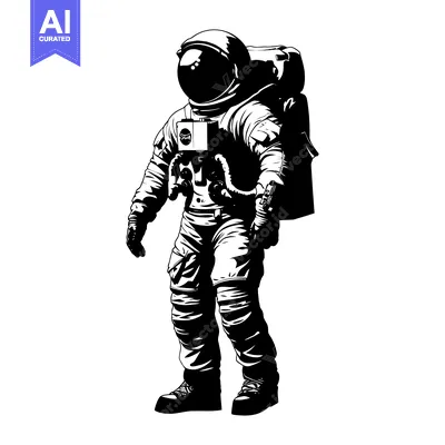 Premium design asset: Astronaut in Space Suit Standing on a White Background