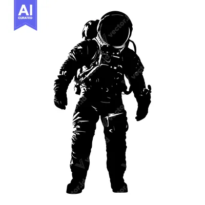 Aset desain premium: A Silhouette of an Astronaut in a Space Suit