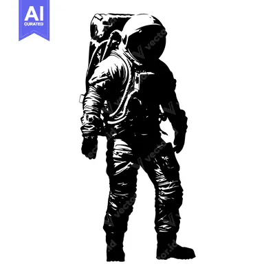 Popular premium asset: Silhouette of an astronaut in a spacesuit