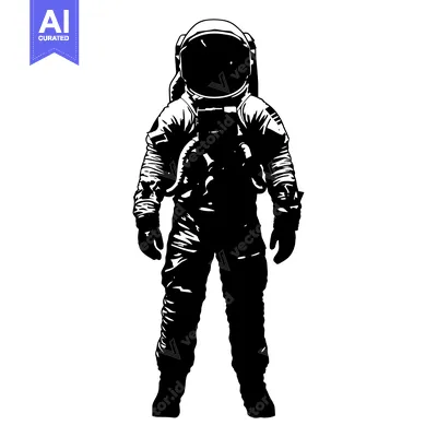 Aset premium populer: Silhouette of an Astronaut in a Space Suit