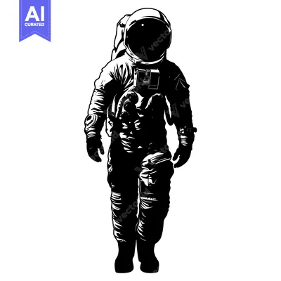 Aset premium populer: Silhouette of an Astronaut in a Spacesuit