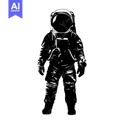 Aset desain premium: A Silhouette of an Astronaut in a Spacesuit