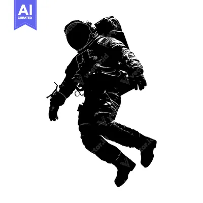 Popular premium asset: Silhouette of an Astronaut Floating in Space