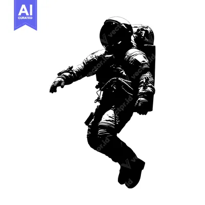 Popular premium asset: Silhouette of an Astronaut Floating in Space