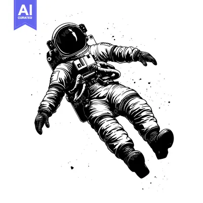 Aset premium populer: Astronaut Floating in Space with Helmet and Suit