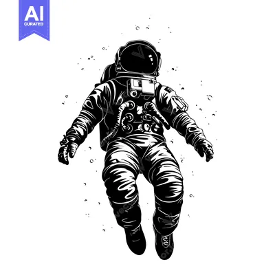 Aset premium populer: Astronaut in Space Suit Floating in Zero Gravity
