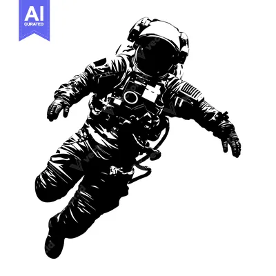 Popular premium asset: Silhouette of an astronaut floating in space