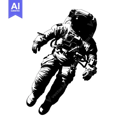 Astronaut in a Space Suit Floating in Space