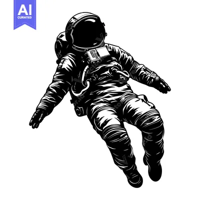 Aset premium populer: Astronaut in Space Suit Floating in Zero Gravity