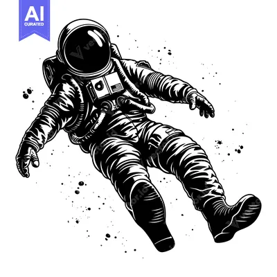 Premium design asset: A Silhouette of an Astronaut Floating in Space