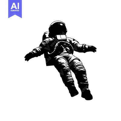 Popular premium asset: A Silhouetted Astronaut Floating in Space