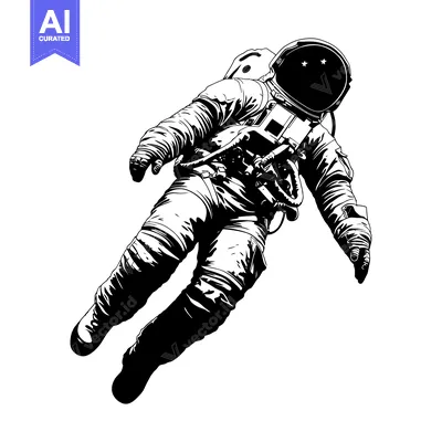 A Silhouette of an Astronaut Floating in Space