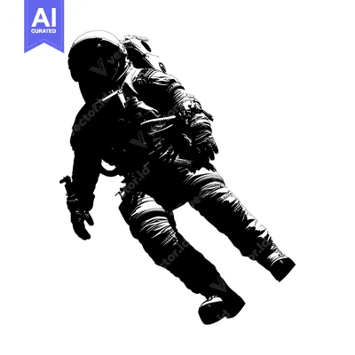 Popular premium asset: Silhouette of an Astronaut Floating in Space