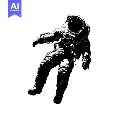 A Silhouette of an Astronaut Floating in Space