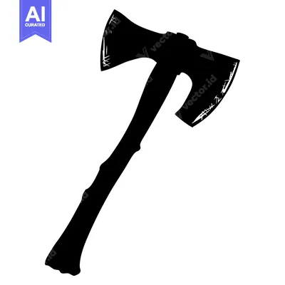 Premium design asset: A Black and White Silhouette of an Axe