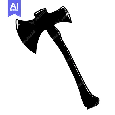 Aset premium populer: Black and White Silhouette of an Axe