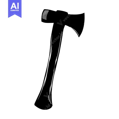 Popular premium asset: A black and white silhouette of an axe