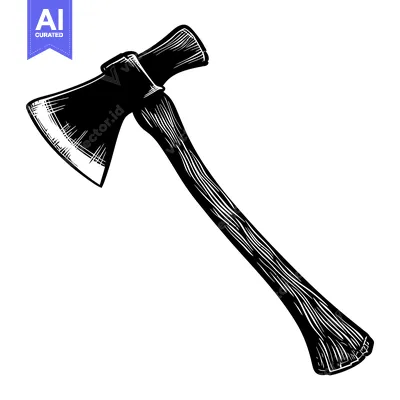 Popular premium asset: Hand-Drawn Illustration of a Black and White Axe