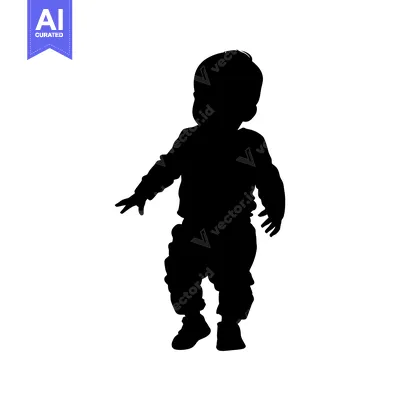 Popular premium asset: Silhouette of a Toddler Walking
