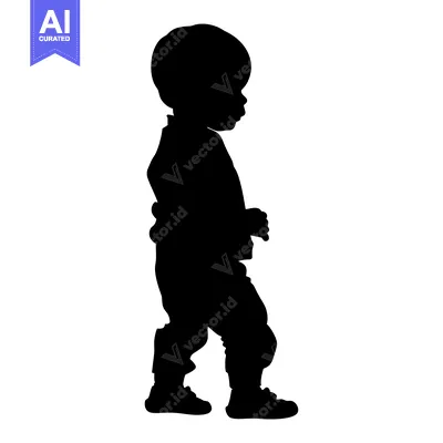 Popular premium asset: Silhouette of a Young Child Walking