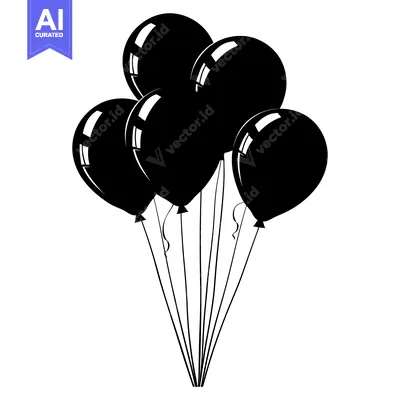 Popular premium asset: A cluster of five black balloons tied together
