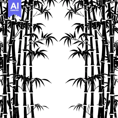 Popular premium asset: Black and White Silhouette of a Bamboo Forest