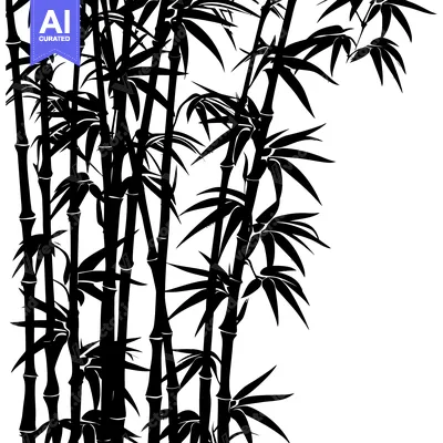 Aset premium populer: Black and White Silhouette of a Bamboo Forest