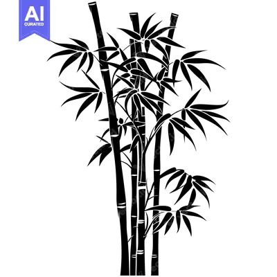 Aset premium populer: Black and White Silhouette of a Bamboo Forest