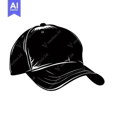 Popular premium asset: Black and White Illustration of a Baseball Cap