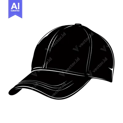 Popular premium asset: Black and White Silhouette of a Baseball Cap