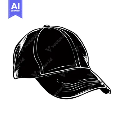 Popular premium asset: Black and White Illustration of a Baseball Cap